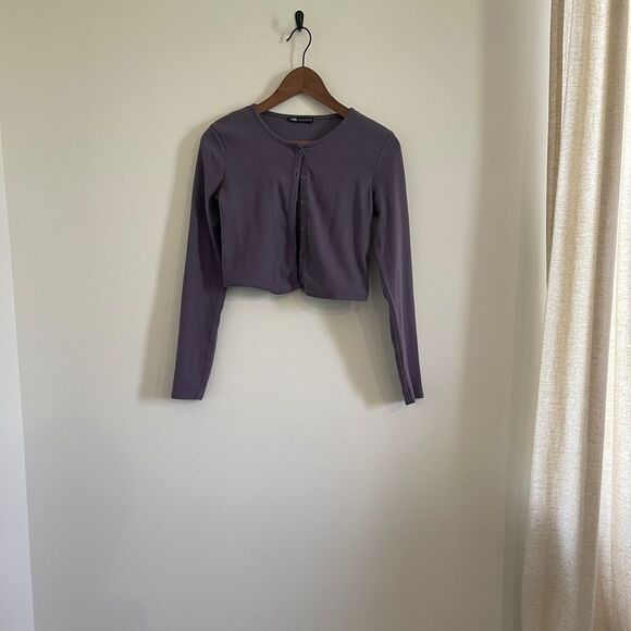 Zara Tops - Zara Ribbed Cropped Long Sleeve